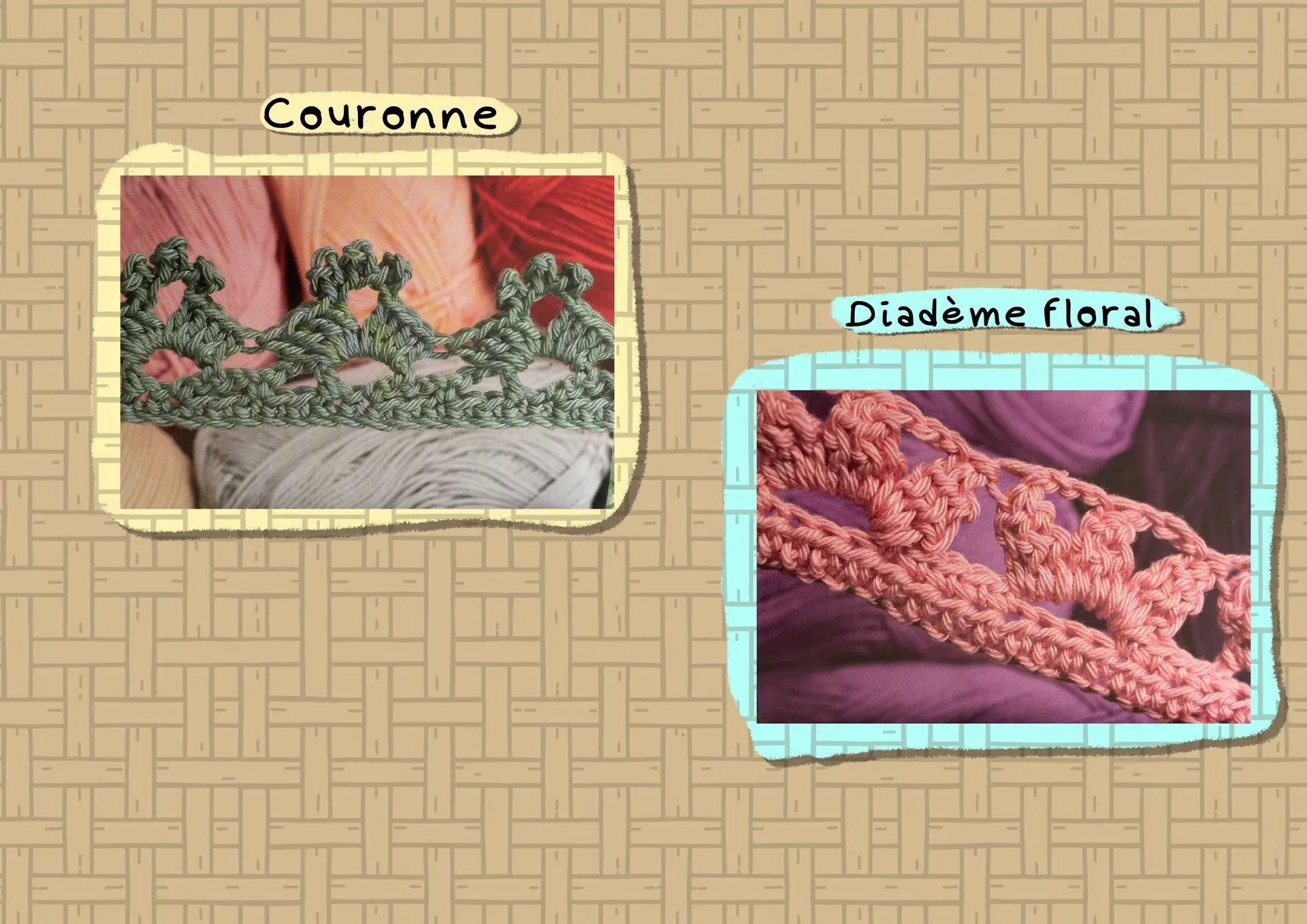 Image montrant différentes bordure au crochet 