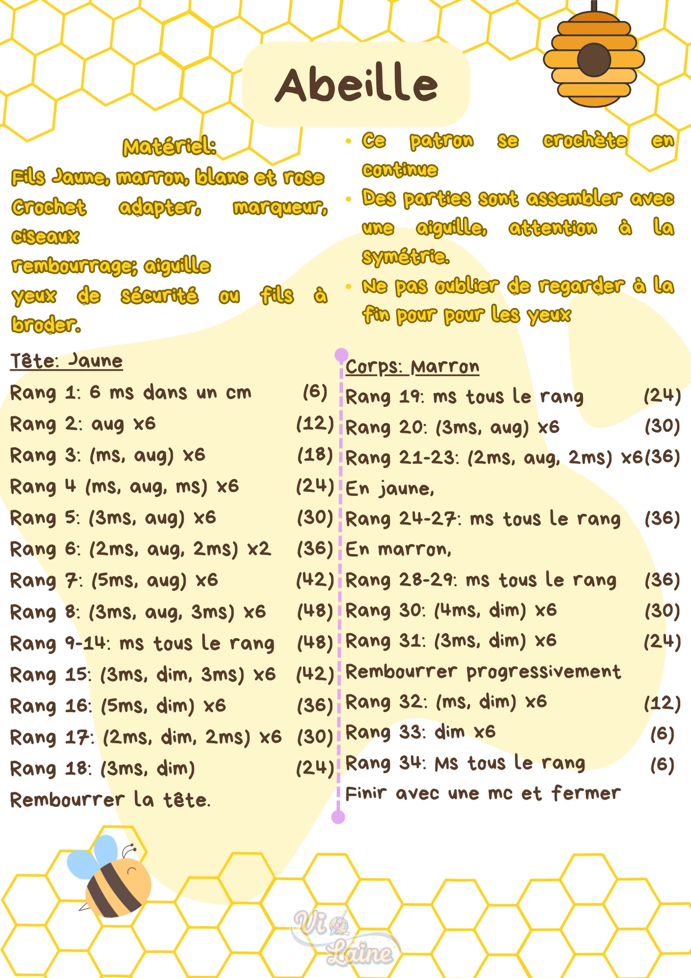Tutoriel abeille au crochet